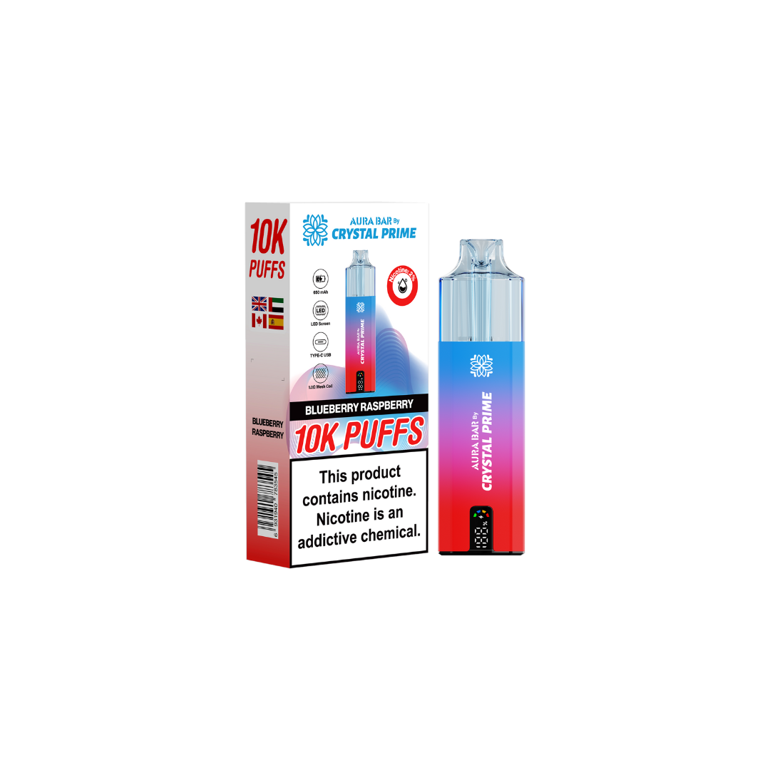 Crystal Prime Aura Bar 10000 Box of 5 - Prefilled Pod Kit