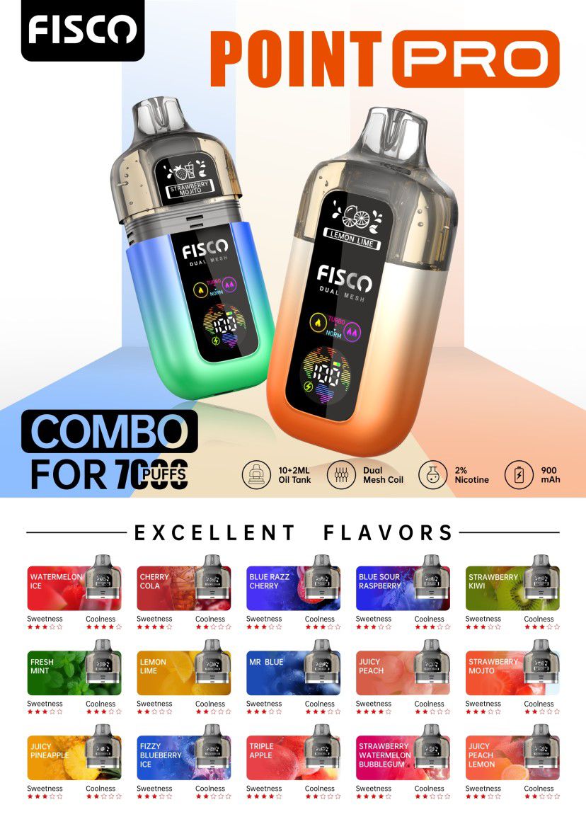 Fisco Point Pro 7000 Puff Pre-Filled Pod Kit - Box of 5