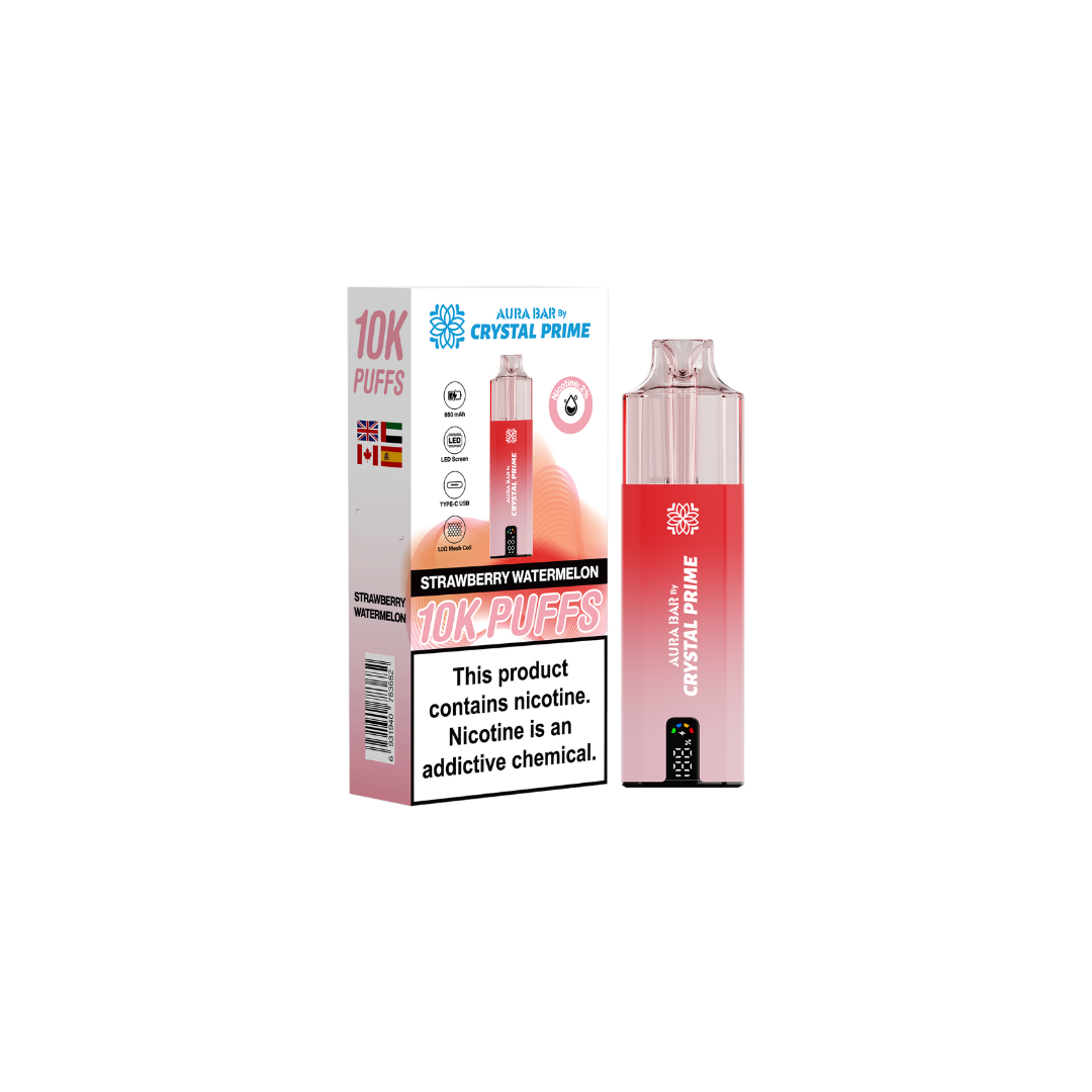 Crystal Prime Aura Bar 10000 Box of 5 - Prefilled Pod Kit