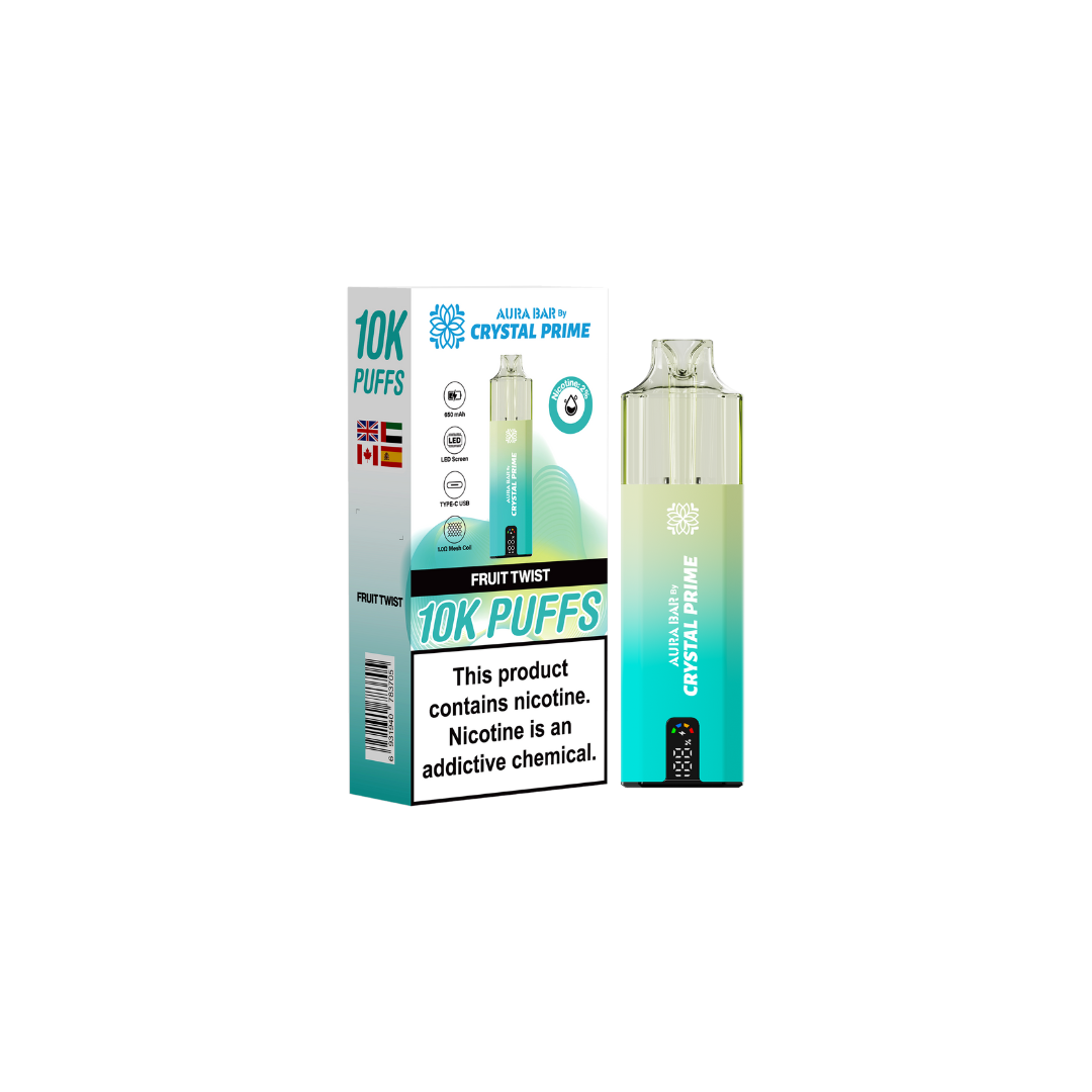 Crystal Prime Aura Bar 10000 Box of 5 - Prefilled Pod Kit