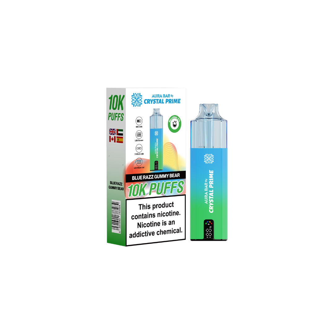 Crystal Prime Aura Bar 10000 Box of 5 - Prefilled Pod Kit