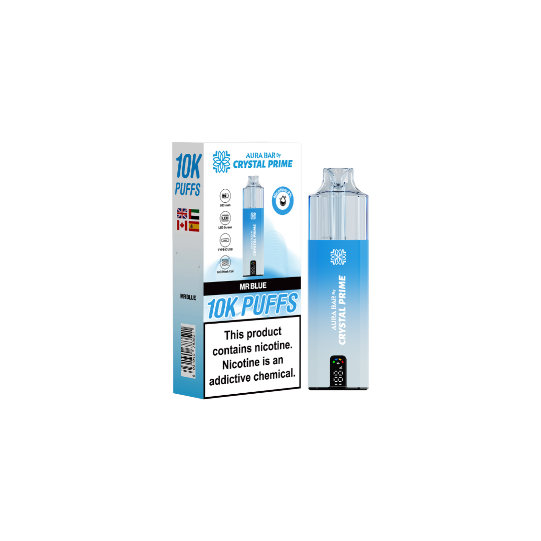 Crystal Prime Aura Bar 10000 Box of 5 - Prefilled Pod Kit
