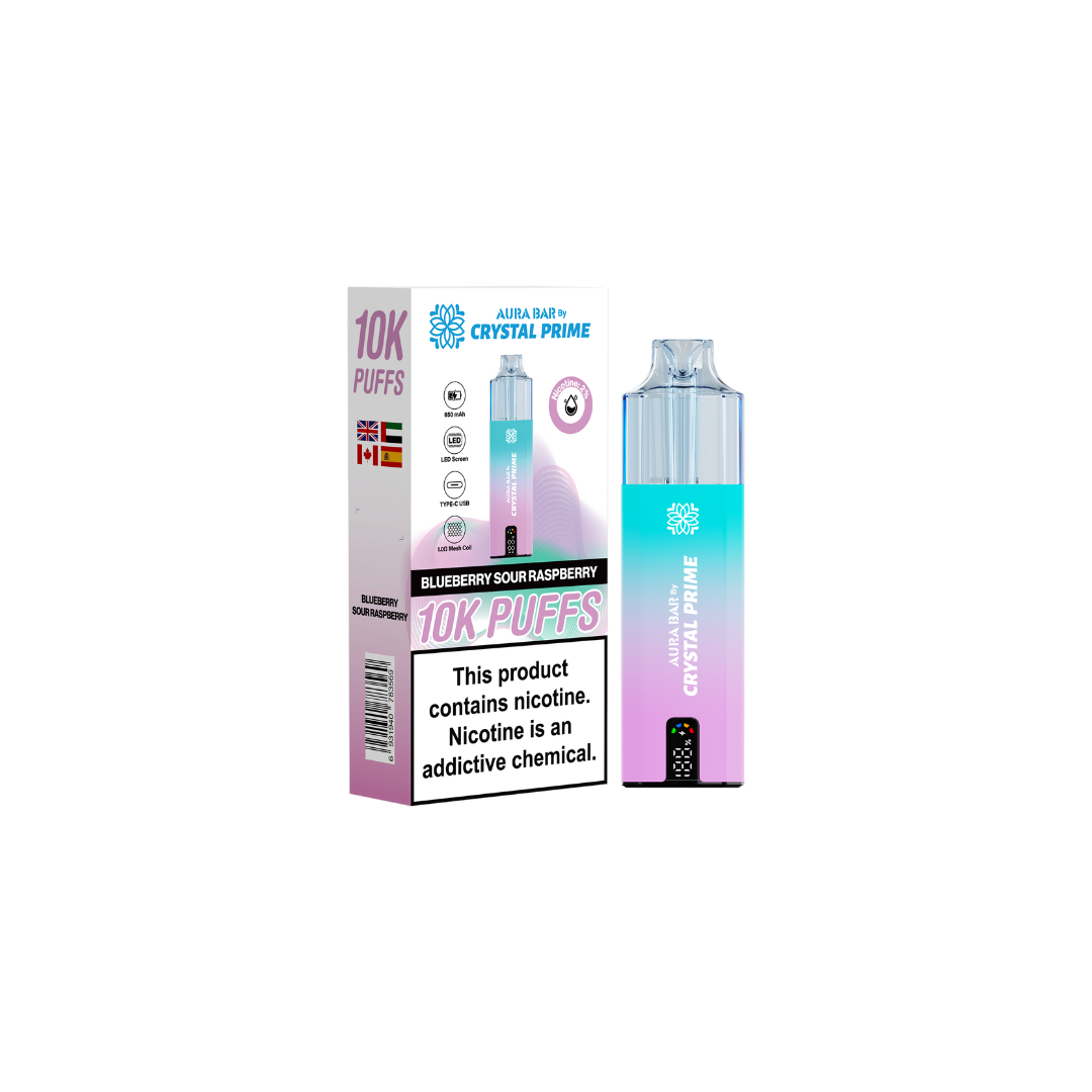 Crystal Prime Aura Bar 10000 Box of 5 - Prefilled Pod Kit