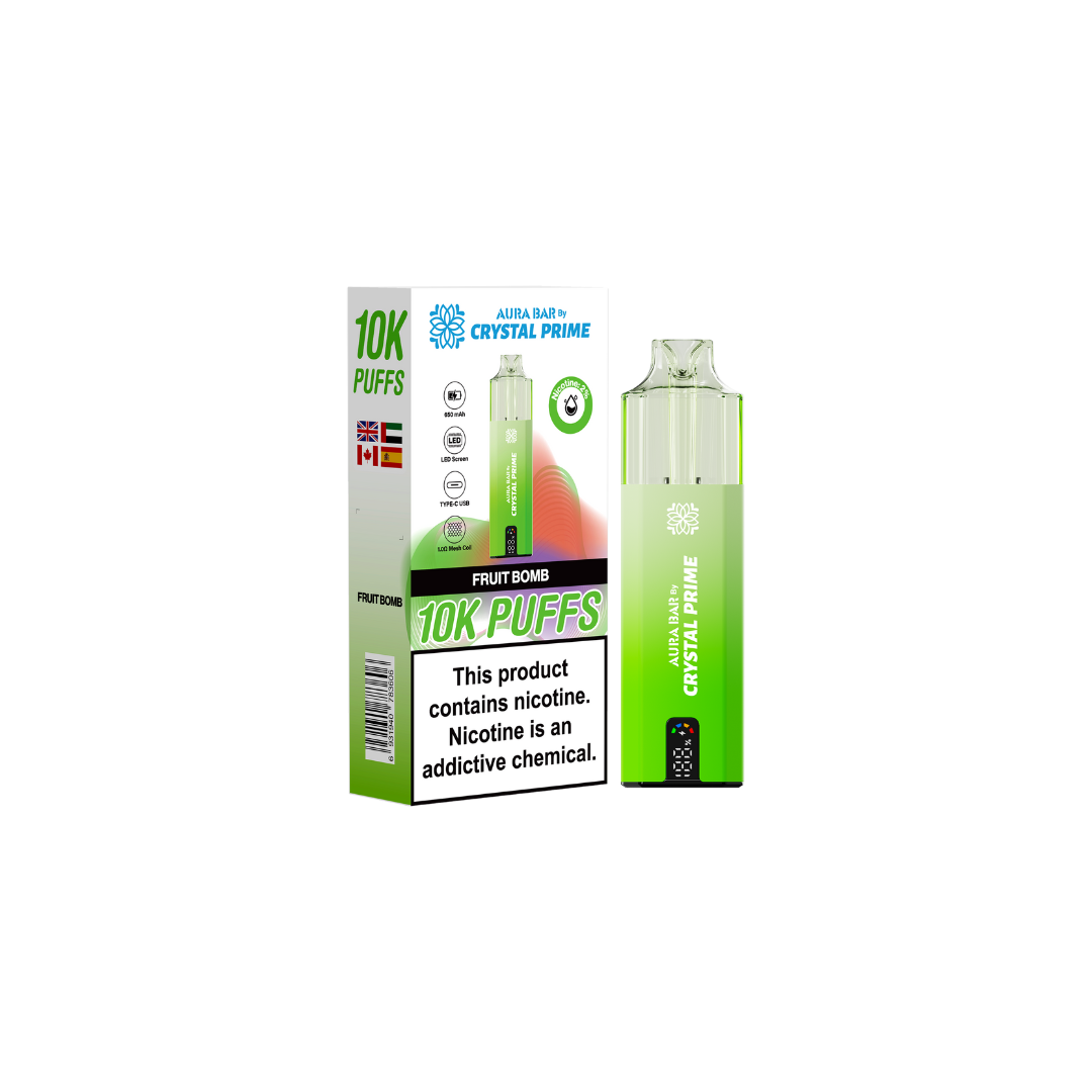 Crystal Prime Aura Bar 10000 Box of 5 - Prefilled Pod Kit