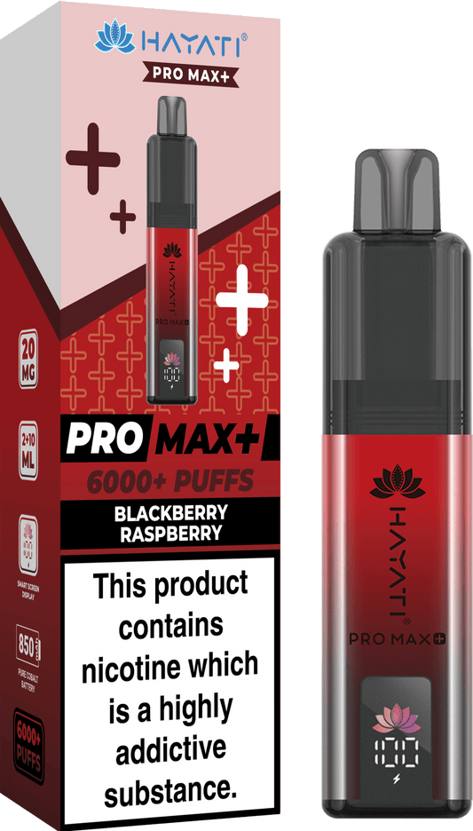 Hayati Pro Max Plus 6000 Vape Box of 5 -  Blackberry Raspberry Flavour
